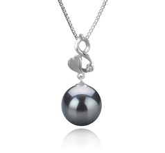 10-11mm AAA Quality Tahitian Cultured Pearl Pendant in Niamh Black