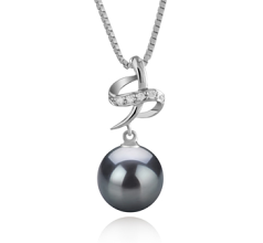 10-11mm AAA Quality Tahitian Cultured Pearl Pendant in Bridget Black