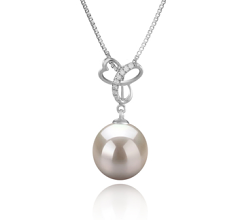 10-11mm AAAA Quality Freshwater Cultured Pearl Pendant in Dorothy White