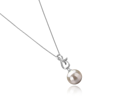 9-10mm AAAA Quality Freshwater Cultured Pearl Pendant in Hazel White