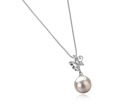 9-10mm AAAA Quality Freshwater Cultured Pearl Pendant in Braith White