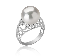 12-13mm AA+ Quality Freshwater - Edison Cultured Pearl Ring in Alva White