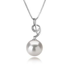 11-12mm AAAA Quality Freshwater - Edison Cultured Pearl Pendant in Sofie White