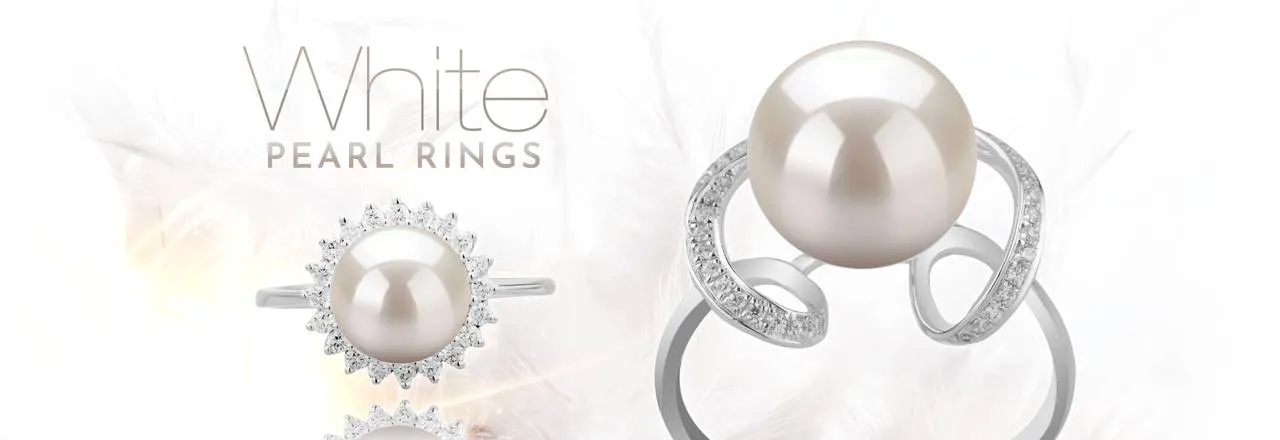 PearlsOnly White Pearl Rings